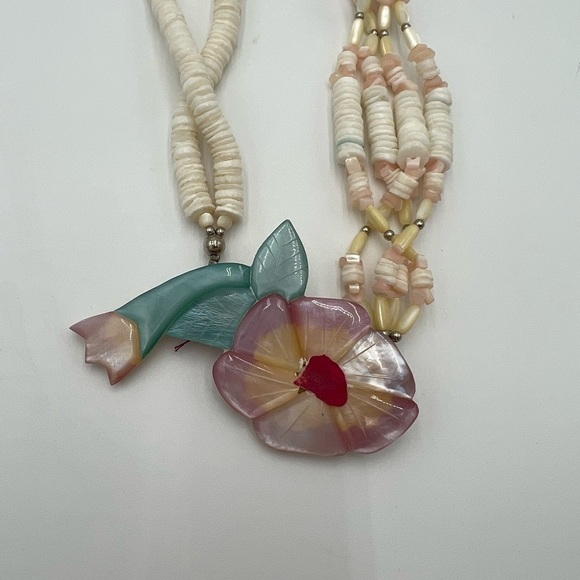 Inlay Pendant Asymmetrical Statement Necklace - Picture 1 of 9